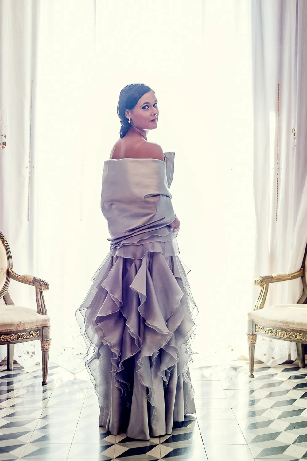 Vestido de volantes - Vestido de fiesta a medida de Núria Piqueres