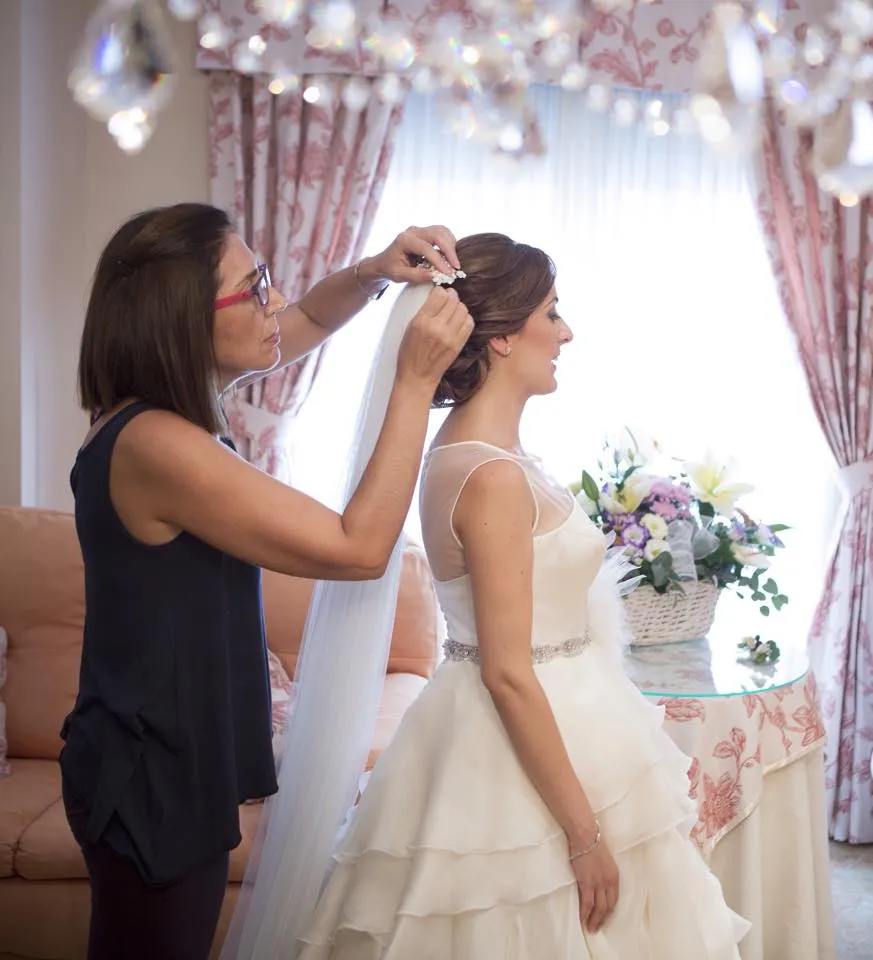 Vestido de novia organza con volantes - Vestido de novia a medida de Núria Piqueres